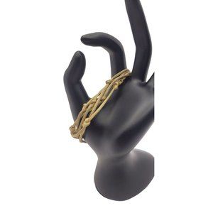 Gold Sterling Silver Multi-Stranded  Knotted Rope Itaor Italy Bracelet